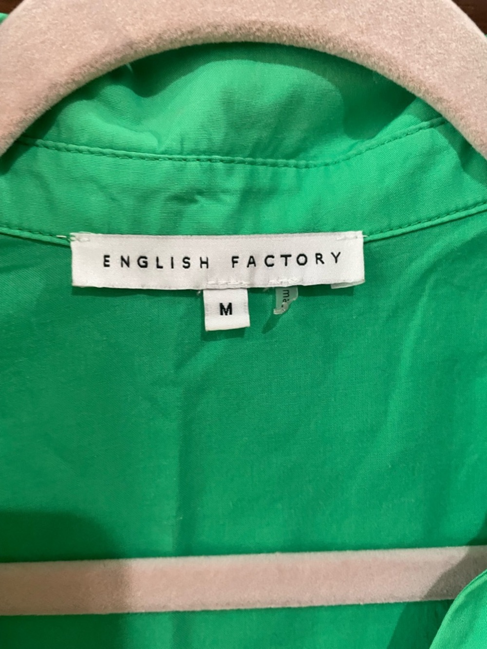 English Factory Emerald Green Lined Cotton Maxi Dress Medium - Picture 4 of 5